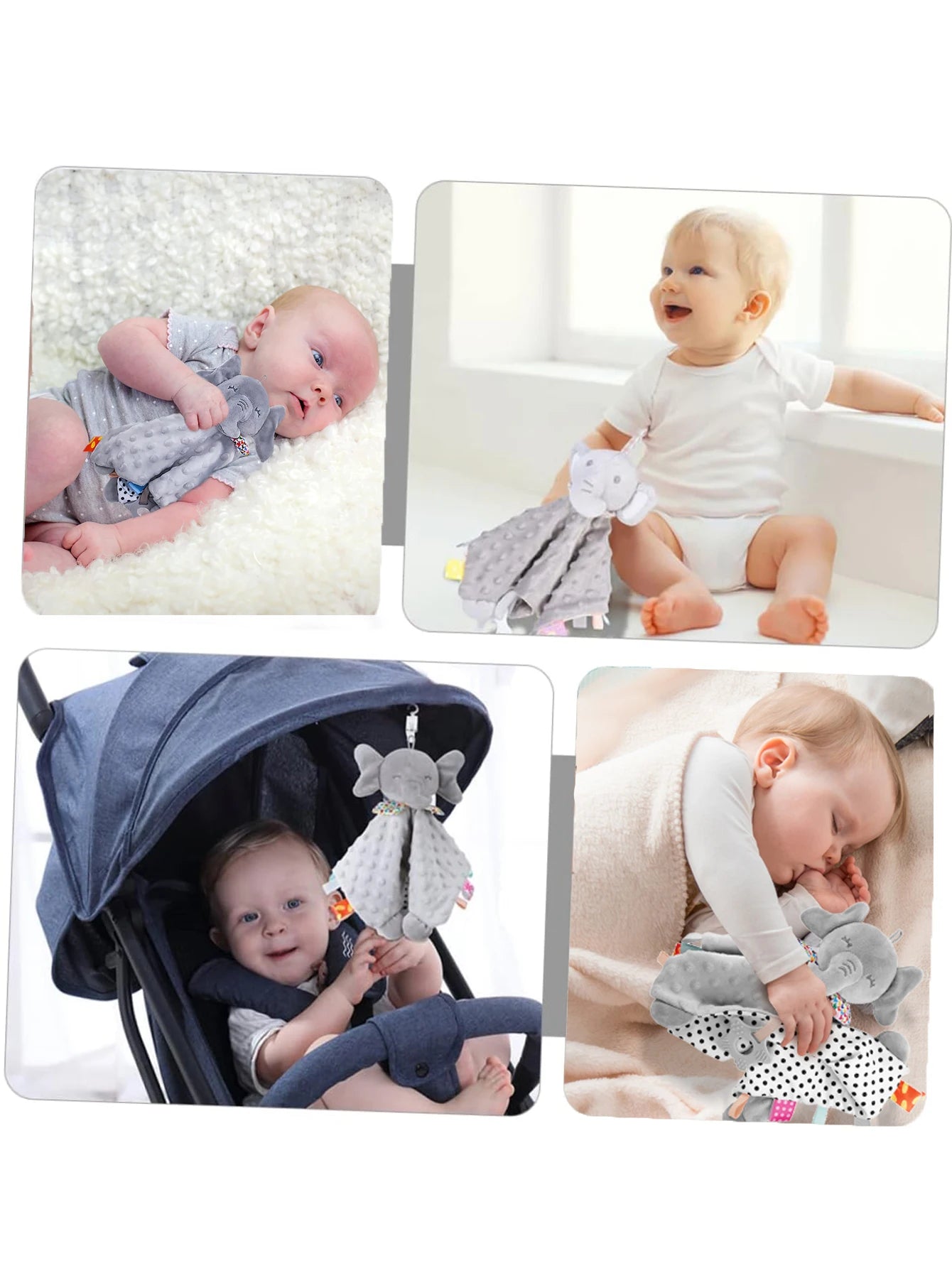 Elephant Baby Comforter Blanket Rattle Toy