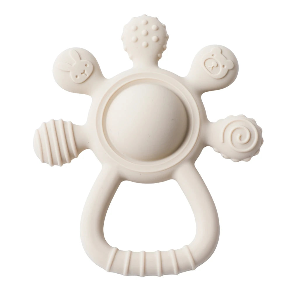 BPA-Free Silicone Baby Teether Rattle – Hand Bell