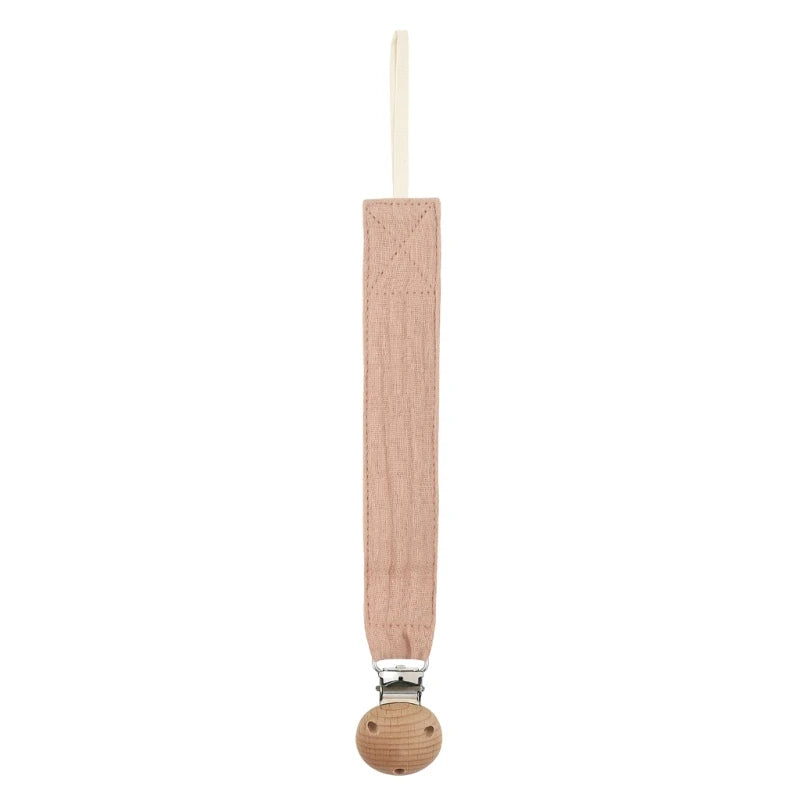 Cotton Baby Pacifier Clip Chain – Beech Wood & Metal