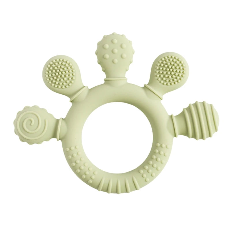 BPA-Free Silicone Baby Teether Rattle – Hand Bell