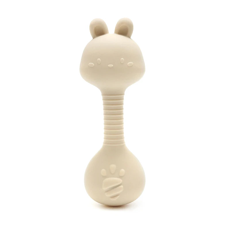 Baby Bunny Silicone Rattle Teether – Dumbbell Shape