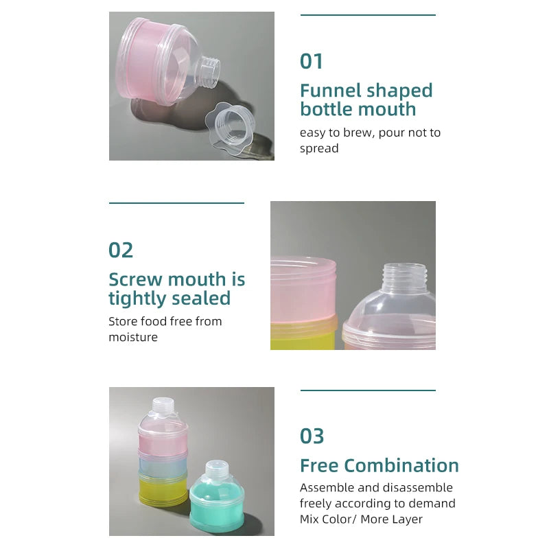 Portable 4-Layer Milk Powder Storage Box