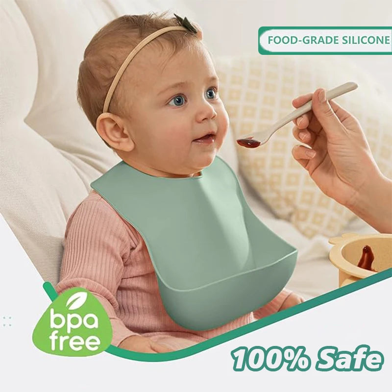Baby Silicone Tray Bib – 4-Speed Adjustable