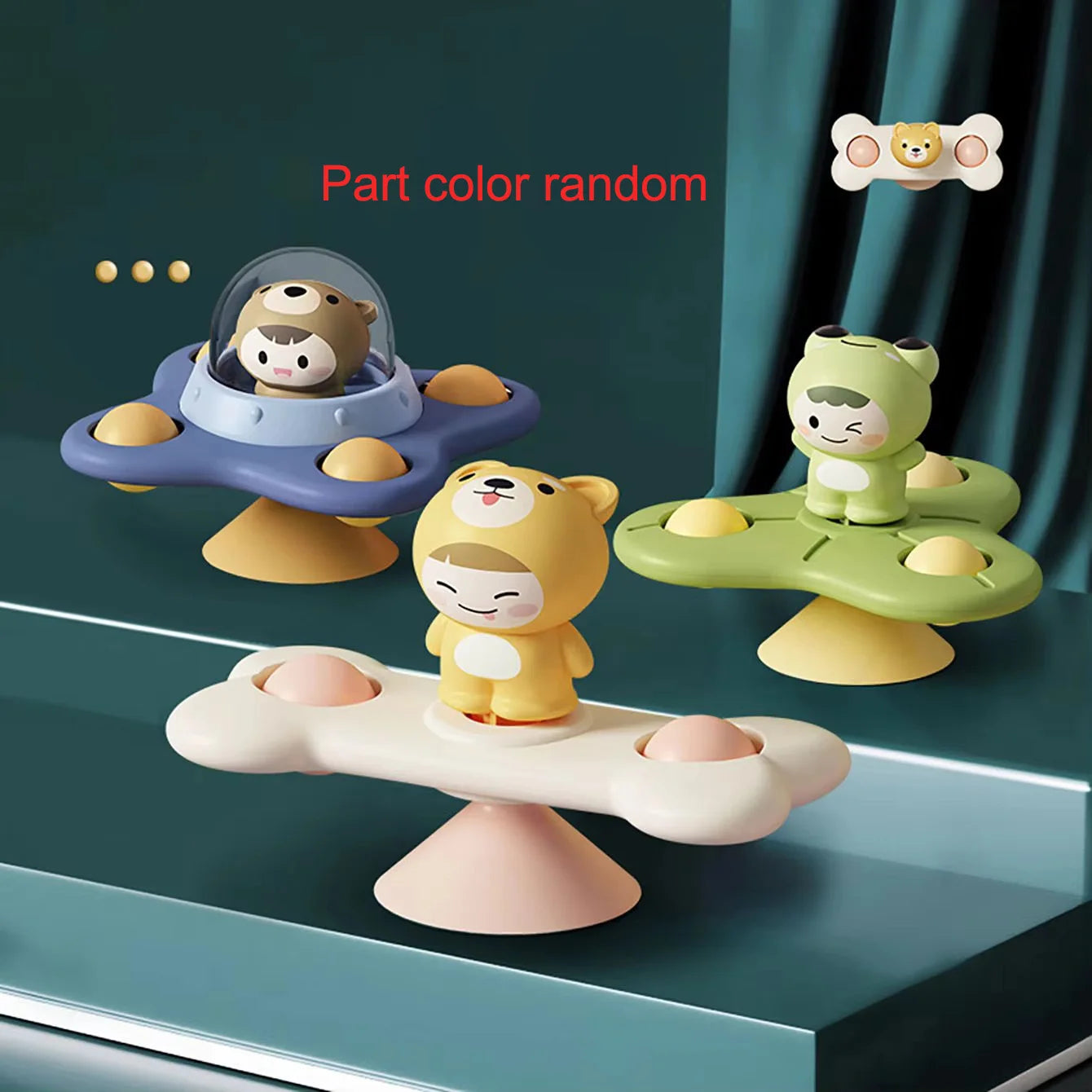 Baby Suction Cup Airplane Bath Spinner Toy