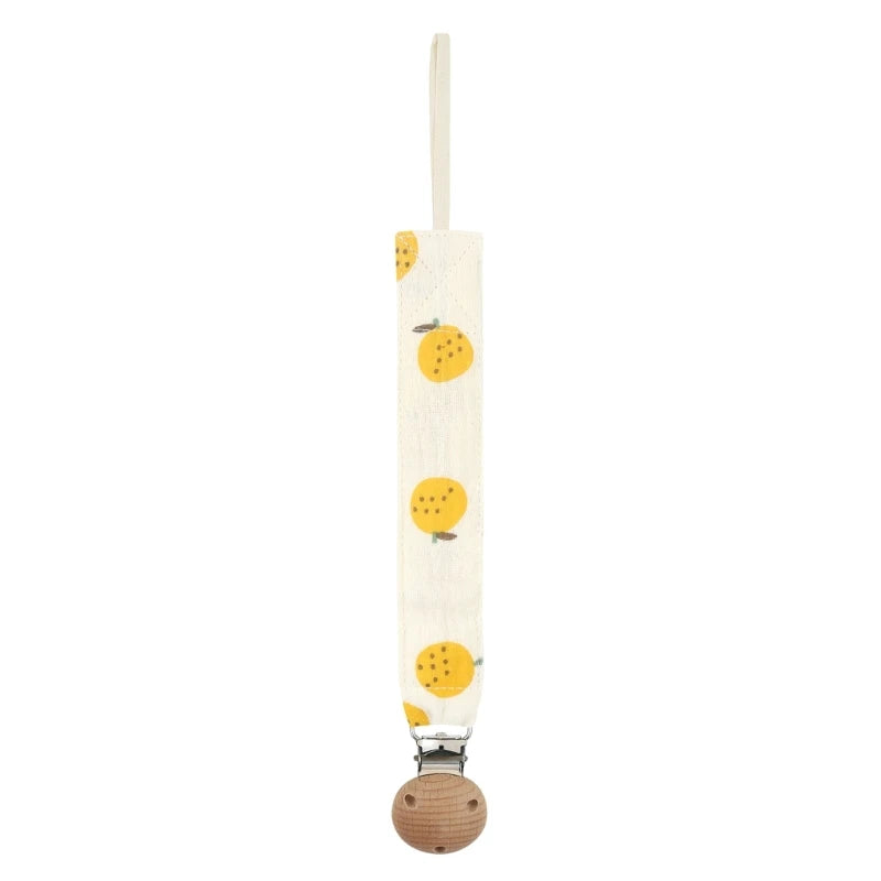 Cotton Baby Pacifier Clip Chain – Beech Wood & Metal