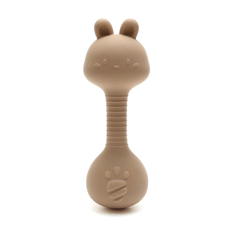 Baby Bunny Silicone Rattle Teether – Dumbbell Shape