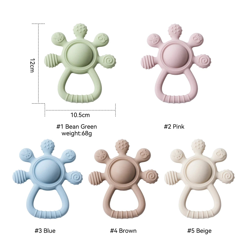 BPA-Free Silicone Baby Teether Rattle – Hand Bell