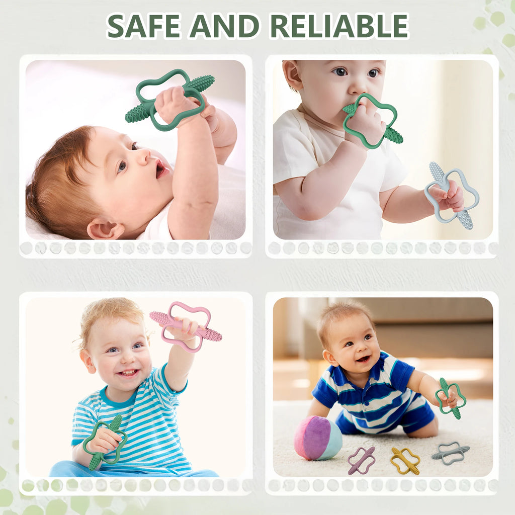 Baby Silicone Teething Toy with Easy-Grip Handle