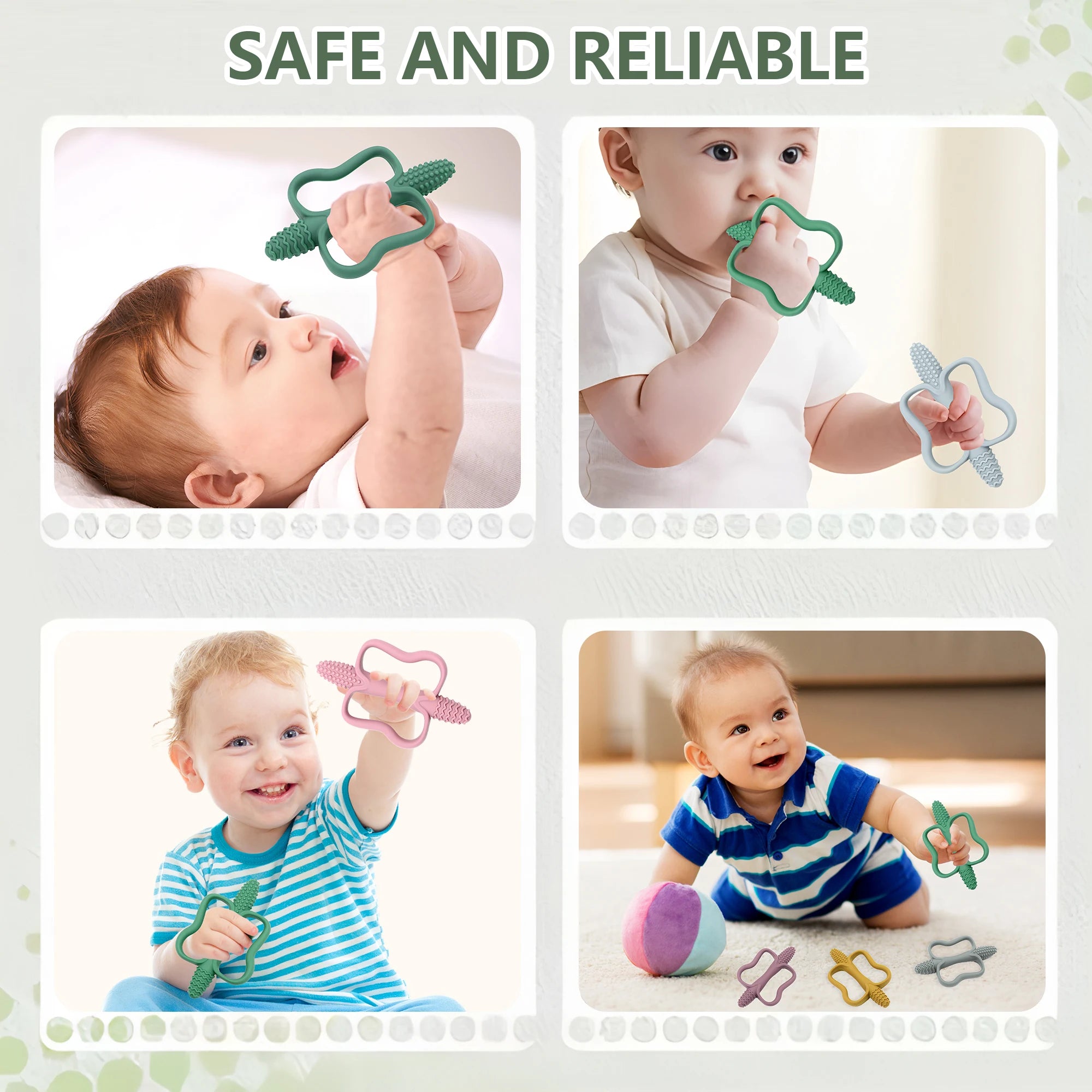 Baby Silicone Teething Toy with Easy-Grip Handle