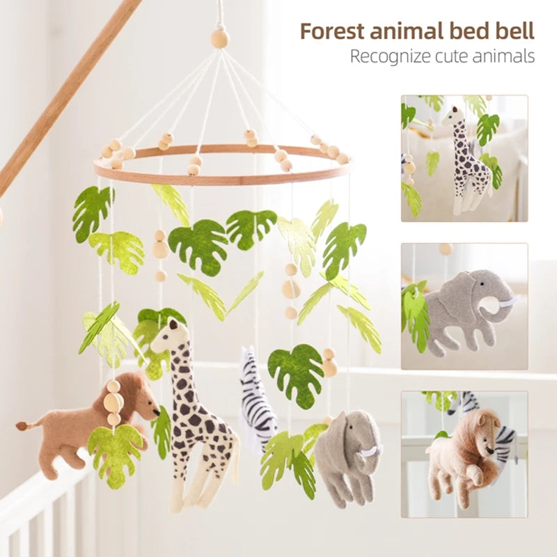 Baby Crib Mobile – Felt Forest Animal Hanging Rattle