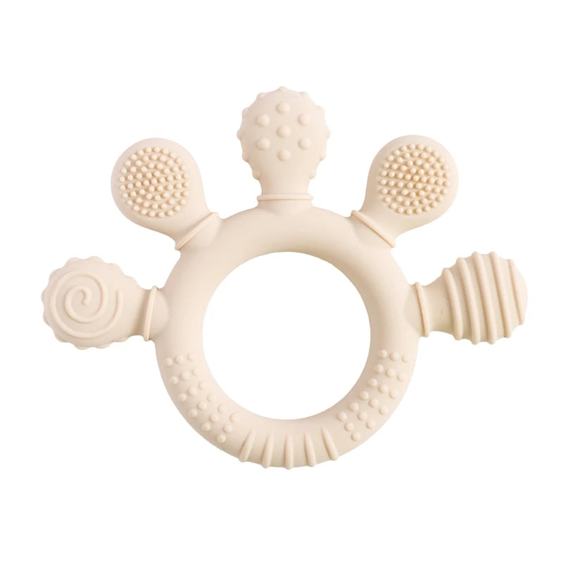 BPA-Free Silicone Baby Teether Rattle – Hand Bell