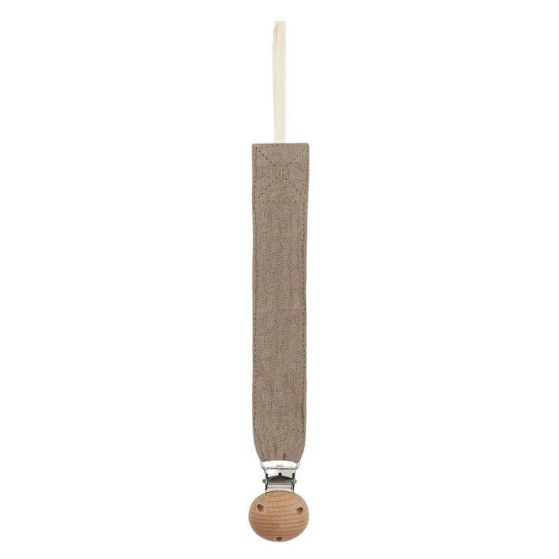 Cotton Baby Pacifier Clip Chain – Beech Wood & Metal