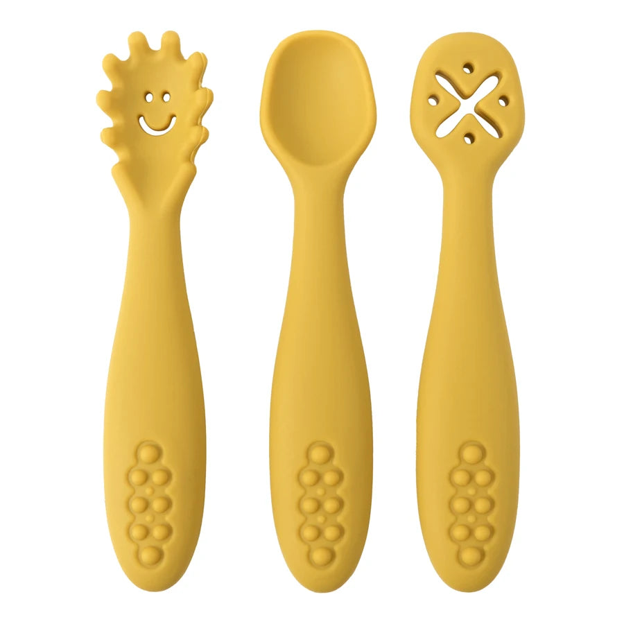 Baby Silicone Weaning Spoon Set – 3 Pack