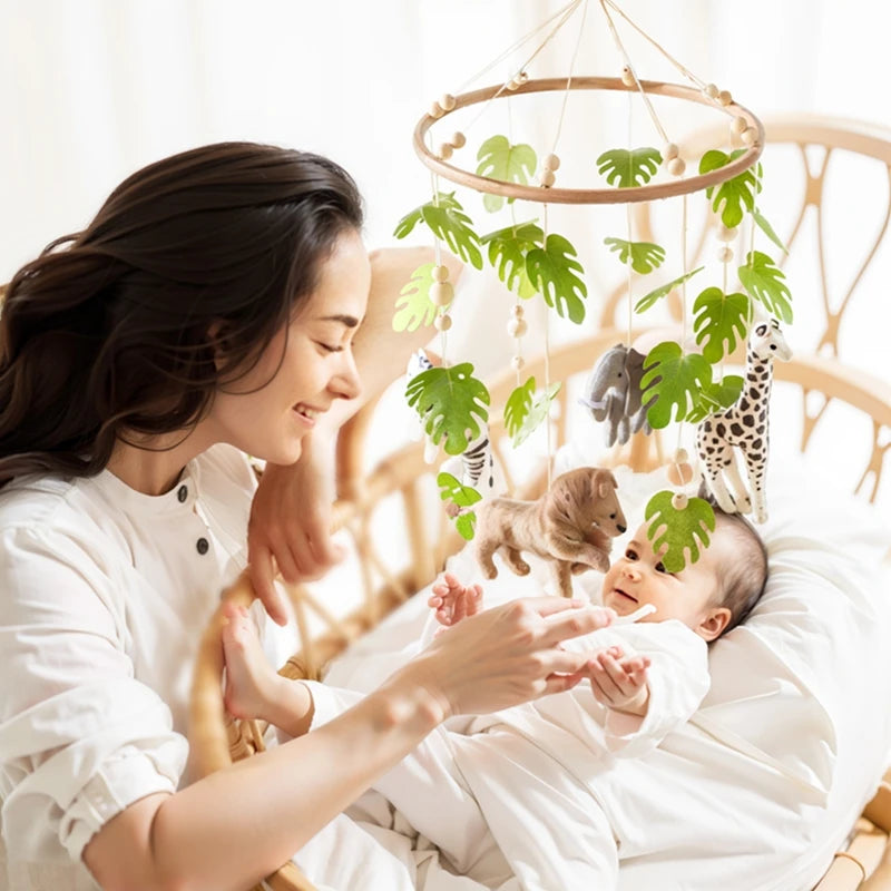 Baby Crib Mobile – Felt Forest Animal Hanging Rattle