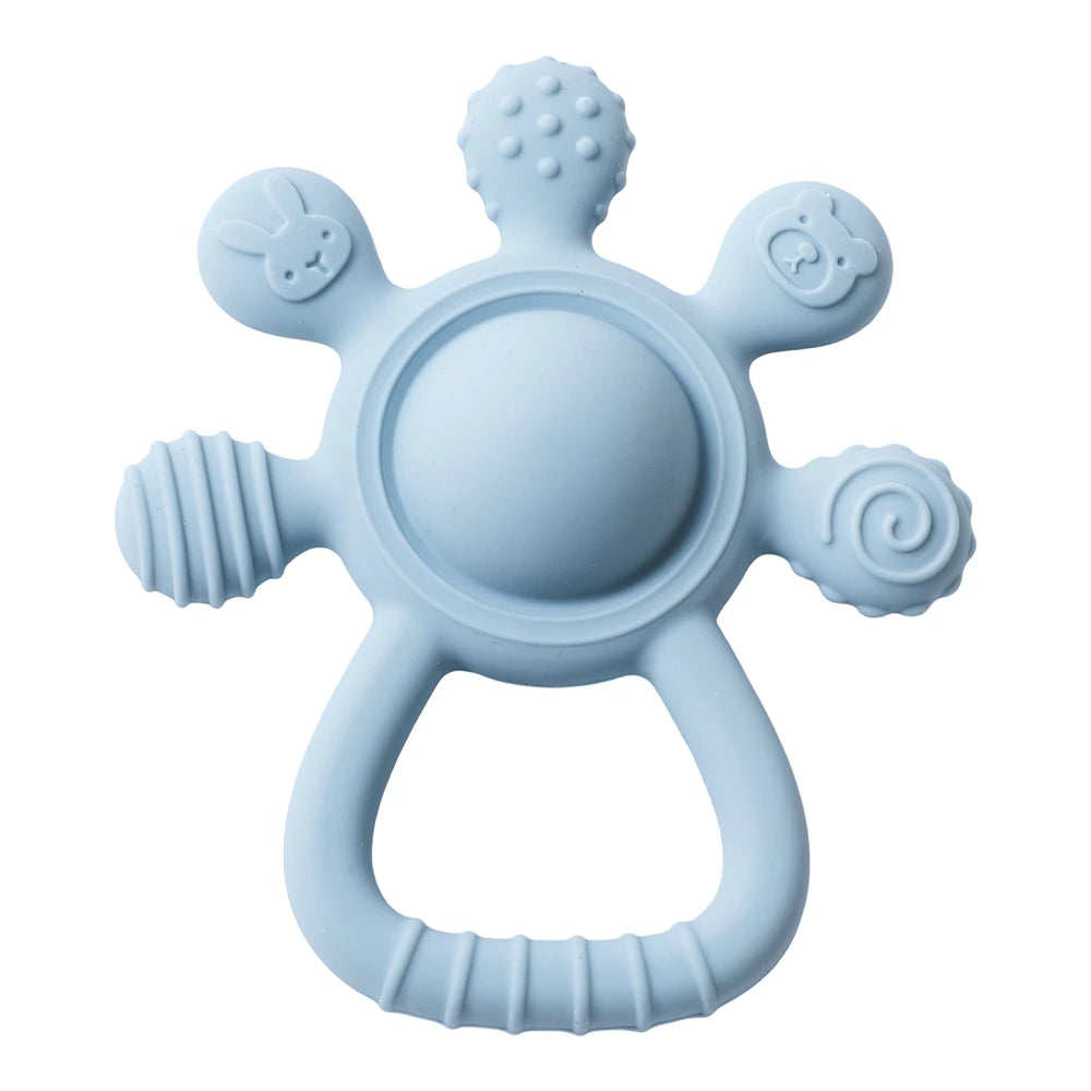 BPA-Free Silicone Baby Teether Rattle – Hand Bell