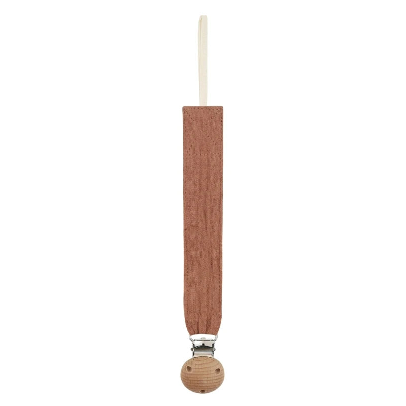 Cotton Baby Pacifier Clip Chain – Beech Wood & Metal