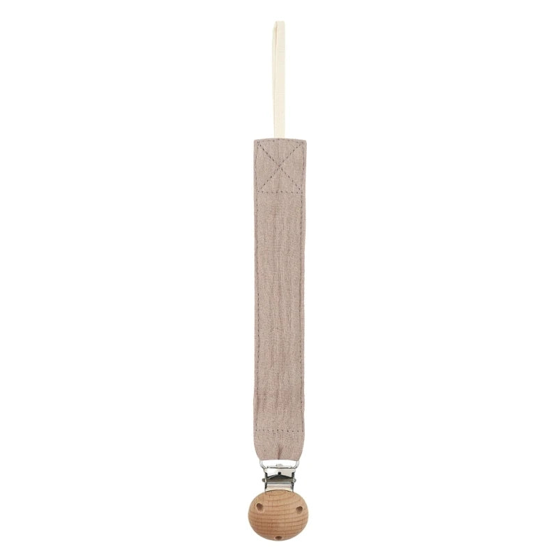 Cotton Baby Pacifier Clip Chain – Beech Wood & Metal