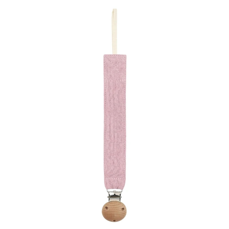 Cotton Baby Pacifier Clip Chain – Beech Wood & Metal