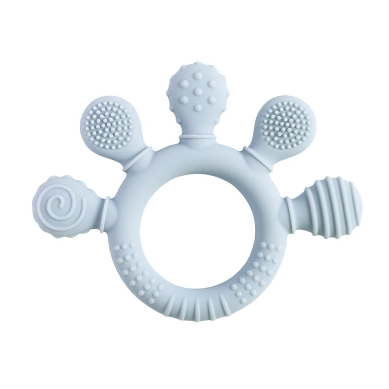 BPA-Free Silicone Baby Teether Rattle – Hand Bell