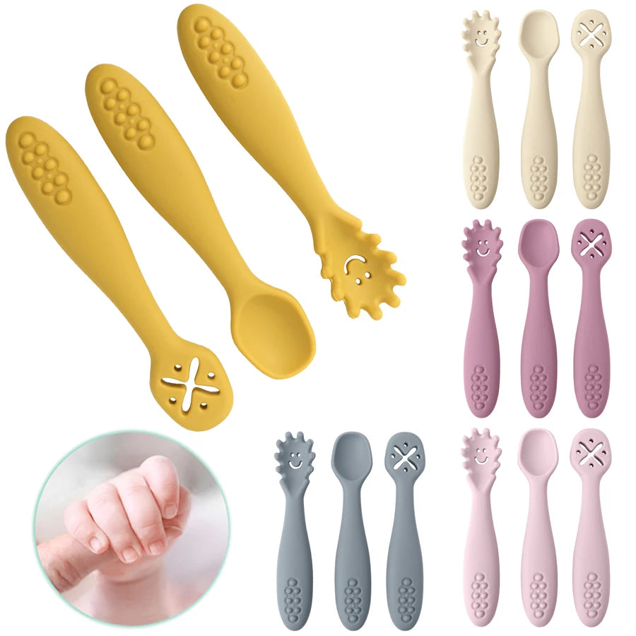 Baby Silicone Weaning Spoon Set – 3 Pack