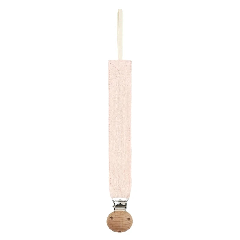 Cotton Baby Pacifier Clip Chain – Beech Wood & Metal