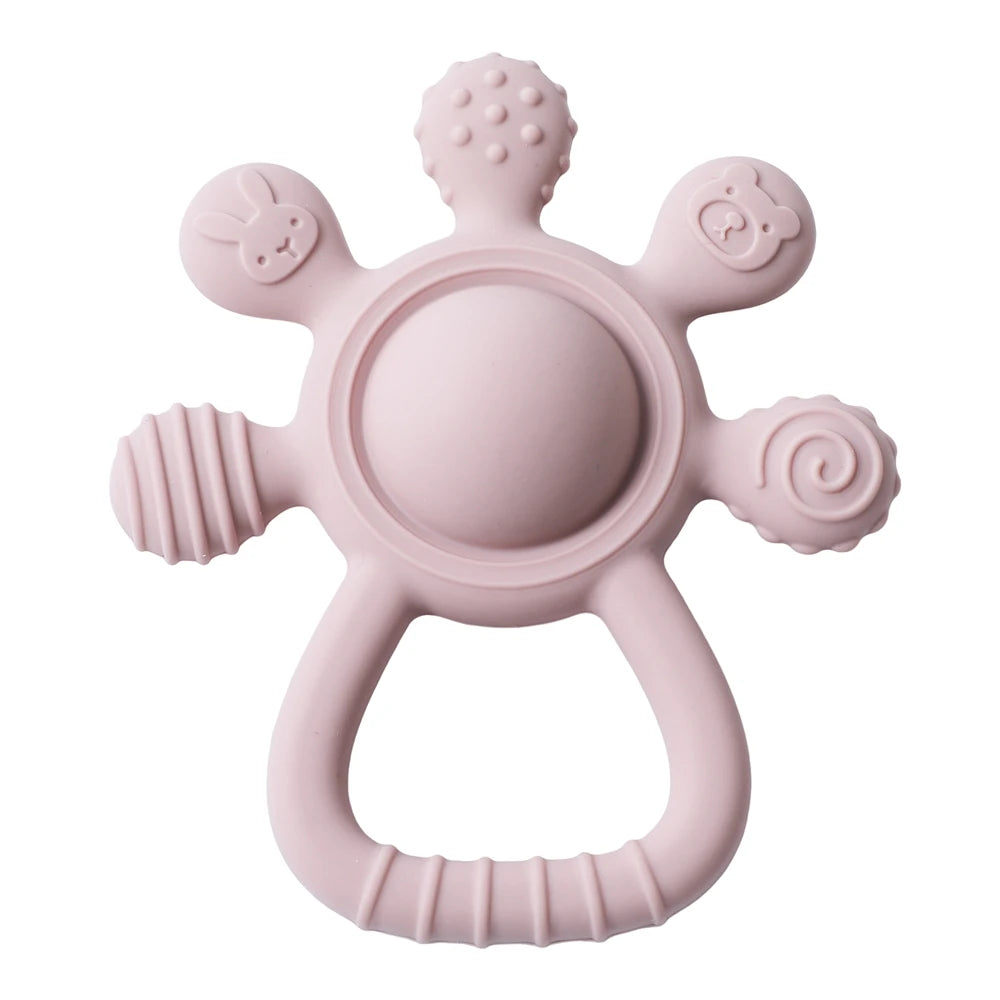BPA-Free Silicone Baby Teether Rattle – Hand Bell