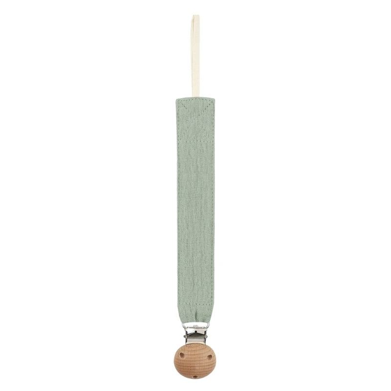 Cotton Baby Pacifier Clip Chain – Beech Wood & Metal