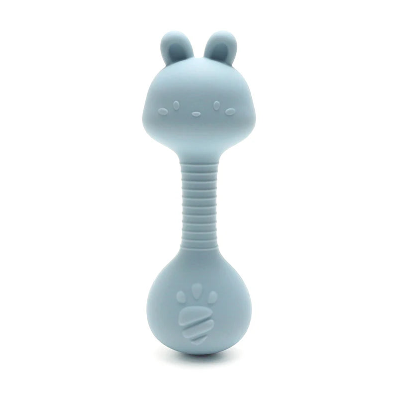 Baby Bunny Silicone Rattle Teether – Dumbbell Shape