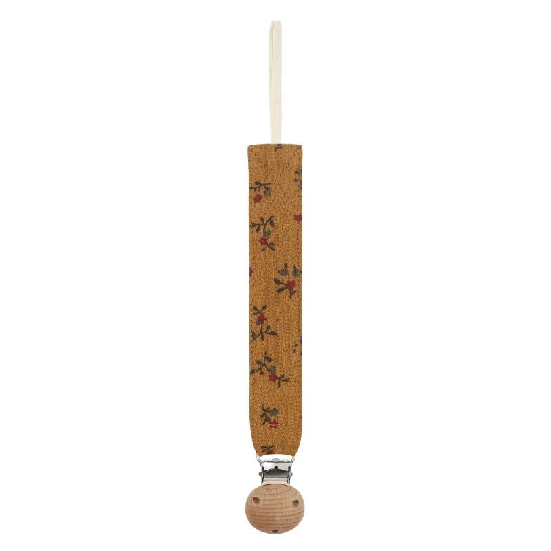 Cotton Baby Pacifier Clip Chain – Beech Wood & Metal