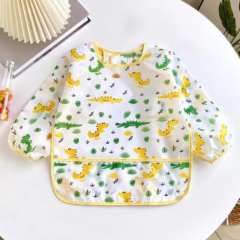 Baby Long Sleeve Waterproof Bib Apron – 0–3 Years