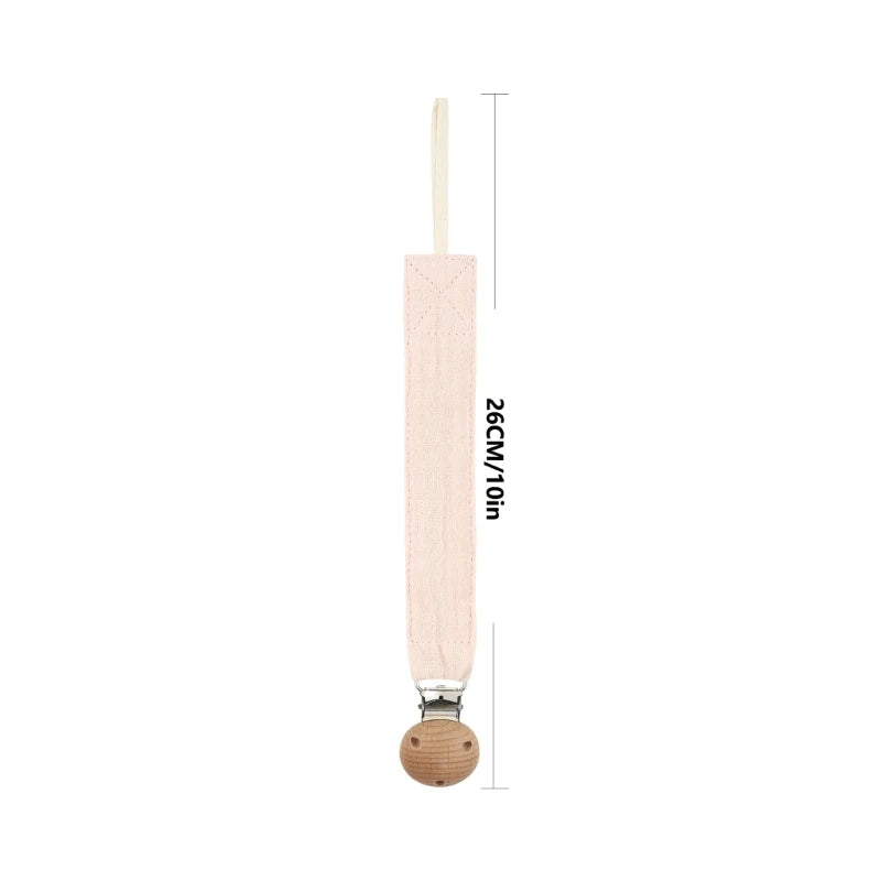 Cotton Baby Pacifier Clip Chain – Beech Wood & Metal
