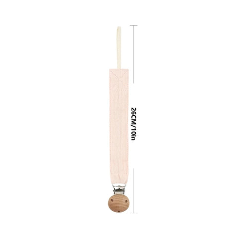 Cotton Baby Pacifier Clip Chain – Beech Wood & Metal