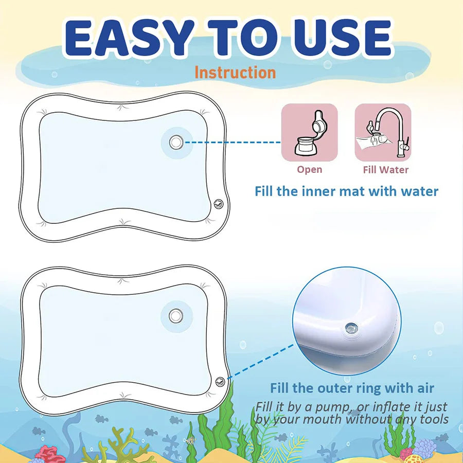 Baby Inflatable Water Play Mat – Tummy Time Pad