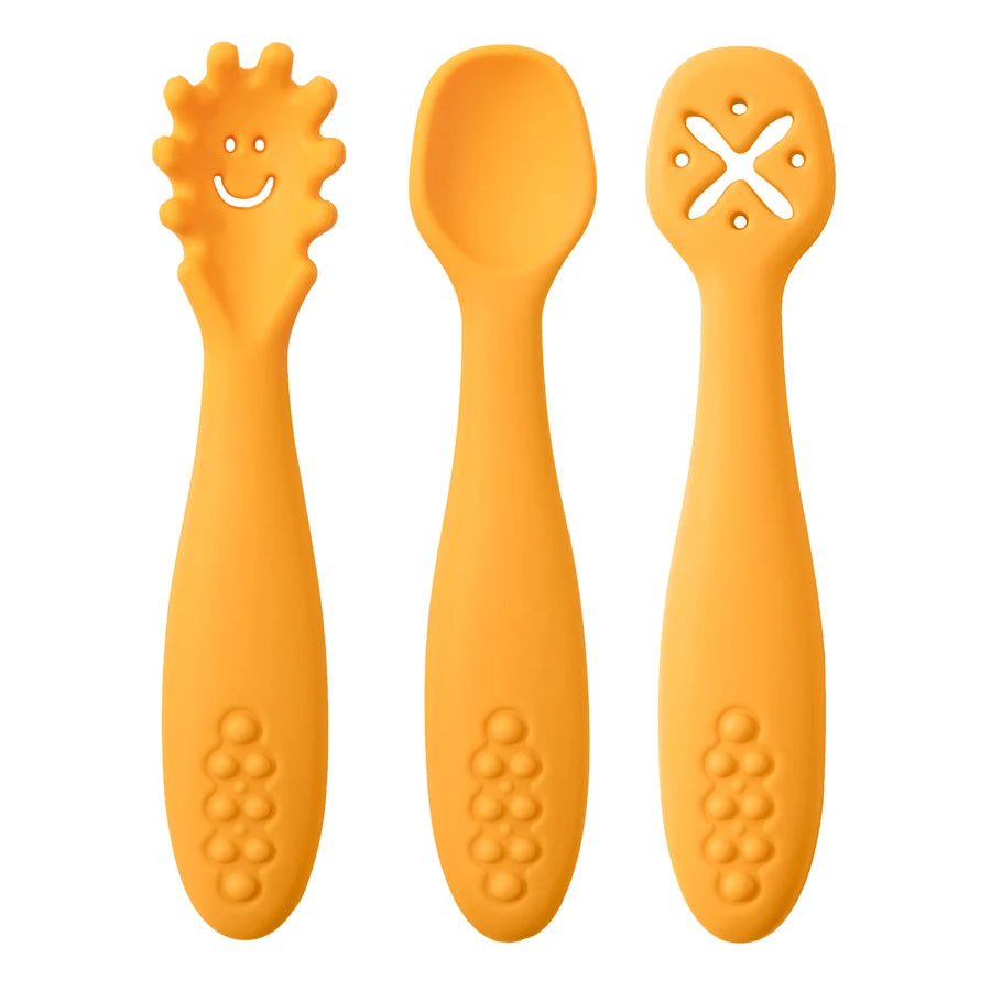 Baby Silicone Weaning Spoon Set – 3 Pack