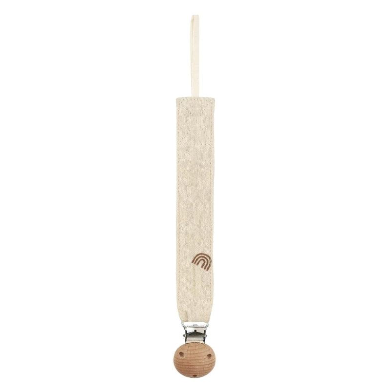 Cotton Baby Pacifier Clip Chain – Beech Wood & Metal