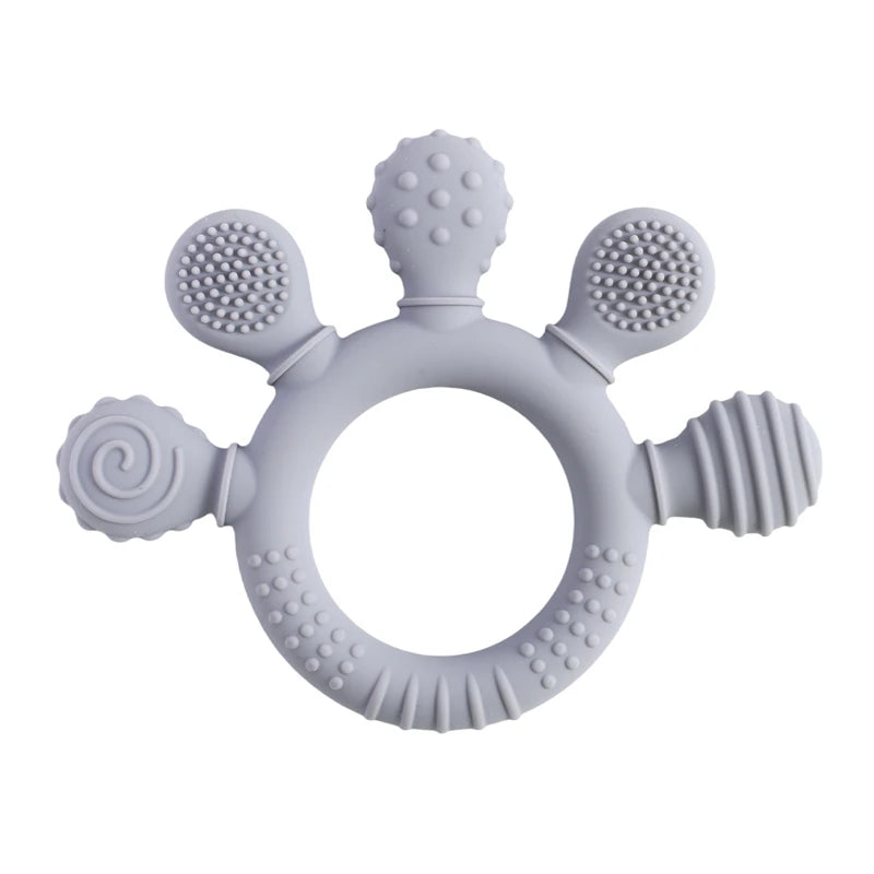 BPA-Free Silicone Baby Teether Rattle – Hand Bell