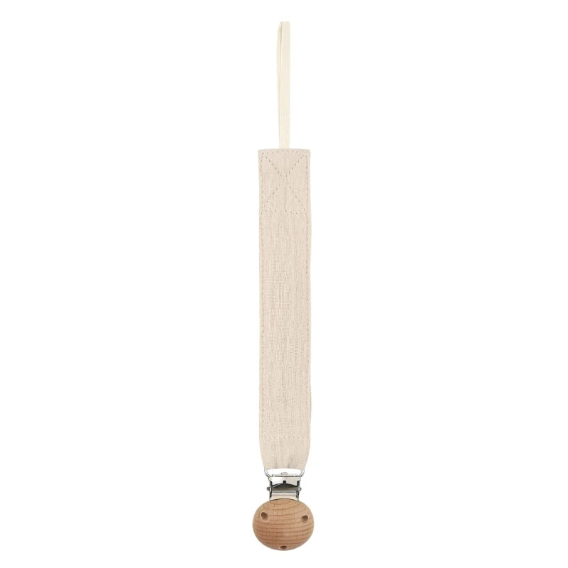 Cotton Baby Pacifier Clip Chain – Beech Wood & Metal