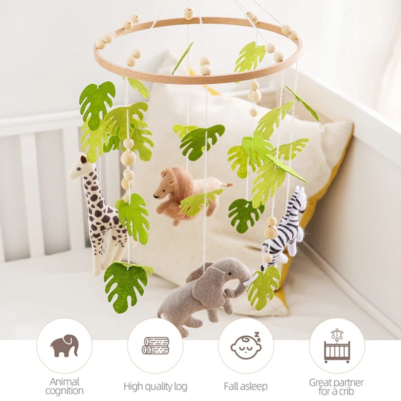 Baby Crib Mobile – Felt Forest Animal Hanging Rattle