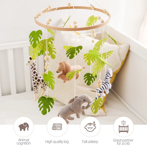 Baby Crib Mobile – Felt Forest Animal Hanging Rattle