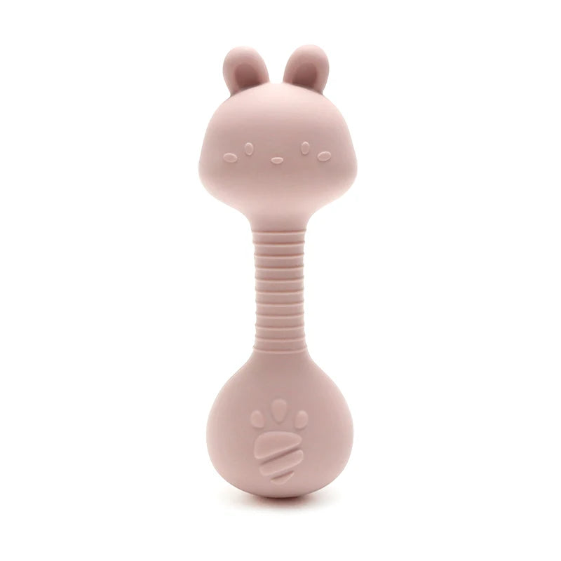 Baby Bunny Silicone Rattle Teether – Dumbbell Shape