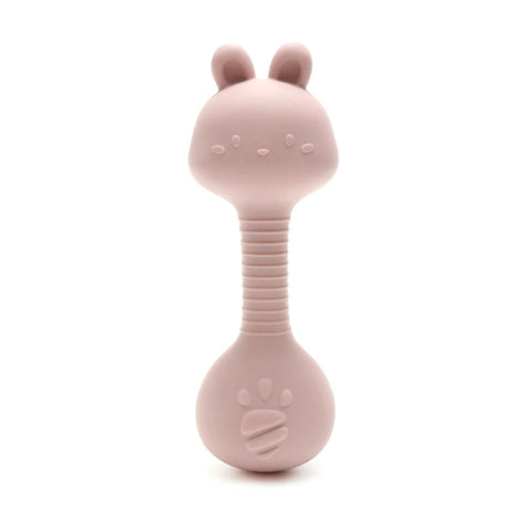Baby Bunny Silicone Rattle Teether – Dumbbell Shape