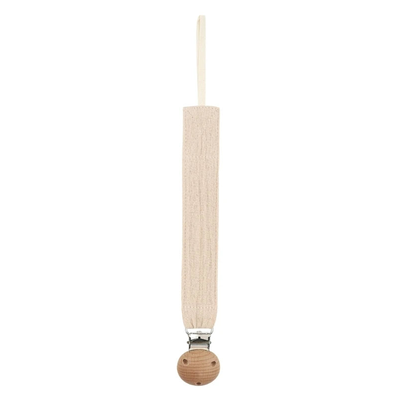 Cotton Baby Pacifier Clip Chain – Beech Wood & Metal