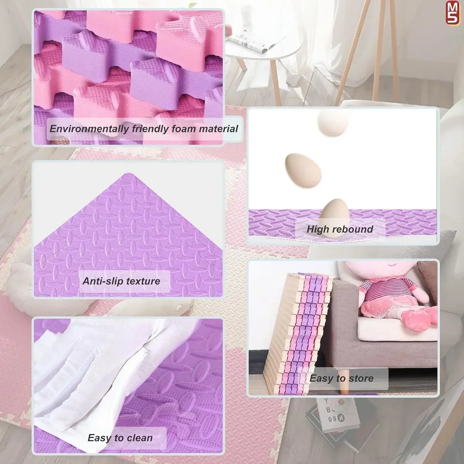 Baby Foam Puzzle Play Mat – 8 Pieces, 2.5cm Thick