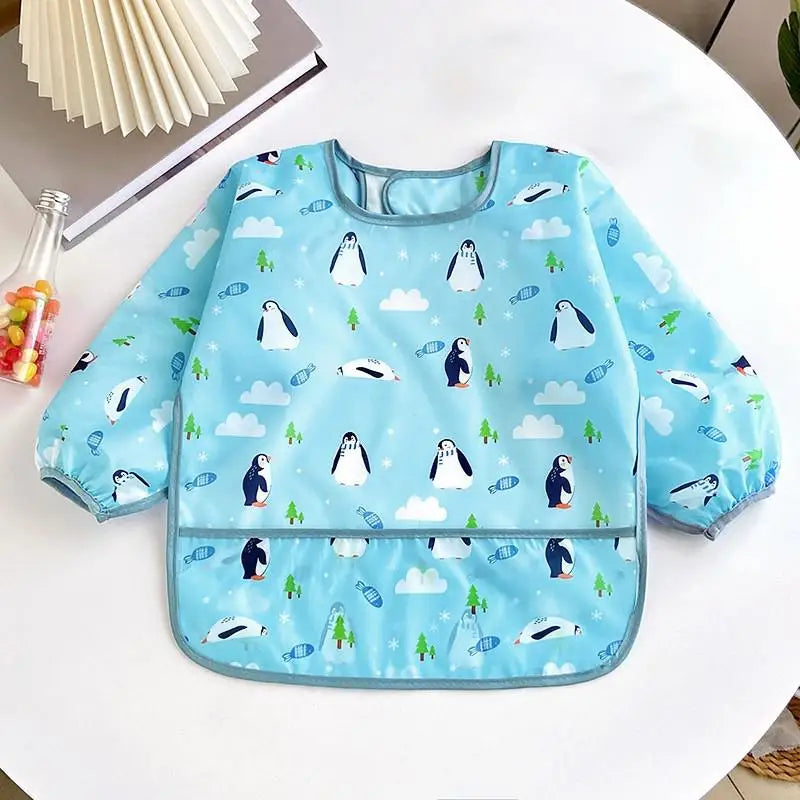 Baby Long Sleeve Waterproof Bib Apron – 0–3 Years