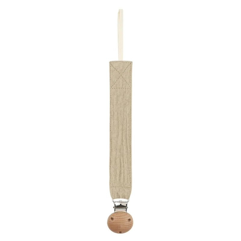 Cotton Baby Pacifier Clip Chain – Beech Wood & Metal