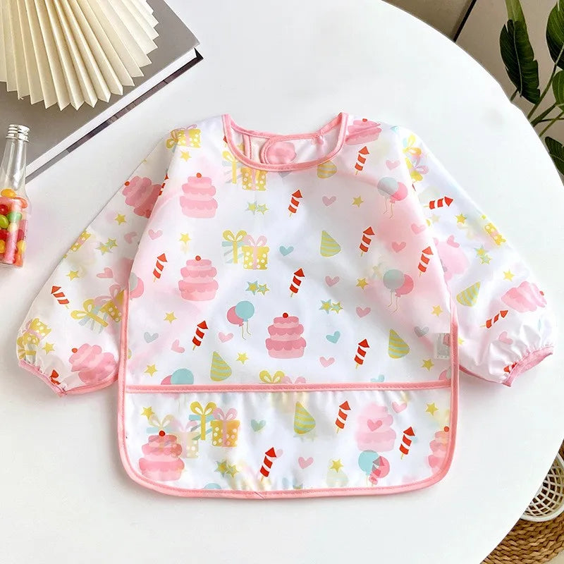 Baby Long Sleeve Waterproof Bib Apron – 0–3 Years