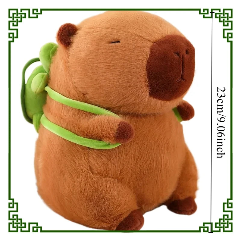 Capybara Plush Toy Set – Mum & 4 Babies with Turtle Bag