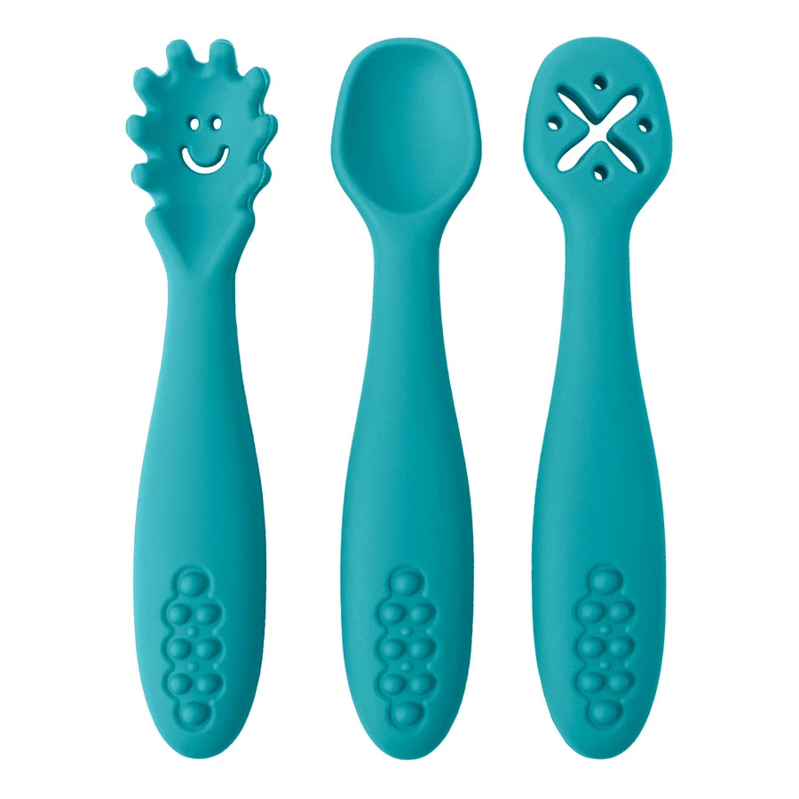 Baby Silicone Weaning Spoon Set – 3 Pack