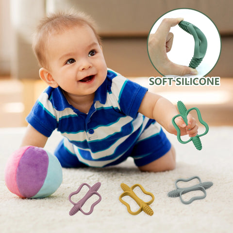 Baby Silicone Teething Toy with Easy-Grip Handle