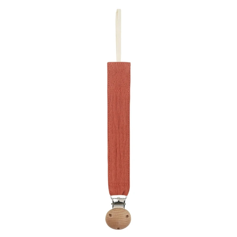 Cotton Baby Pacifier Clip Chain – Beech Wood & Metal